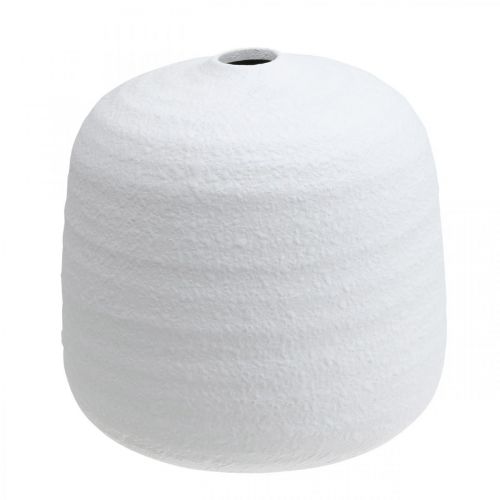 Blumenvase, Keramik Vase, Deko Vase Weiß Ø19cm H18cm