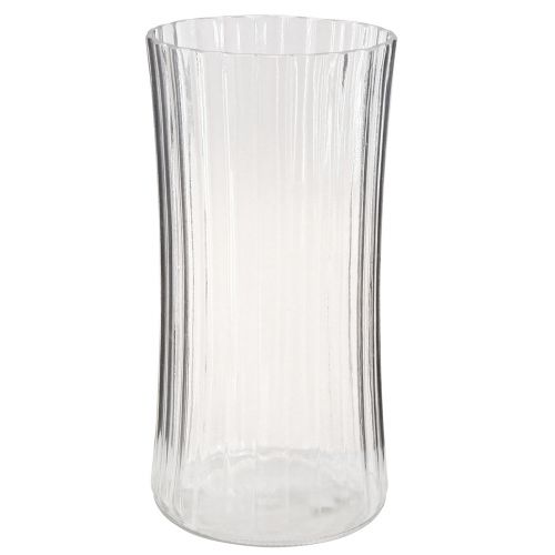 Blumenvasen aus Glas Vase Retro Klar Ø12cm H24cm 2St