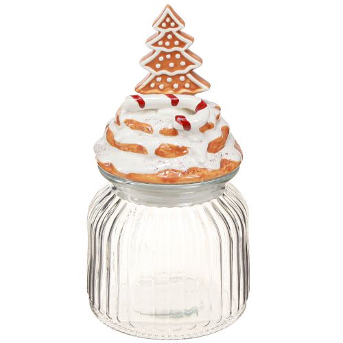 Floristik24 Bonboniere Glas Weihnachten, Keksglas Tanne Ø11cm H21cm