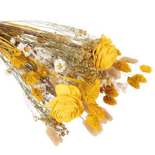 Artikel Trockenblumenstrauß mit Rosen aus Sola Holz Eleganter Blumenstrauß für natürliche Dekoration im Zuhause 50cm