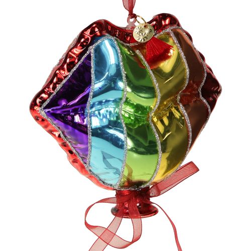 Artikel Bunte Christbaumkugeln Glas Ballons Herz Kussmund 12cm 2St