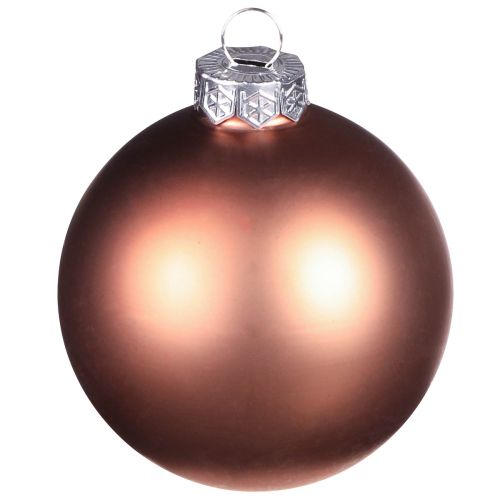 Floristik24 Christbaumkugeln Silber Apricot Glaskugeln Ø5cm 24 St