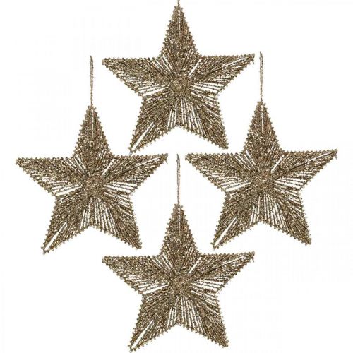 Artikel Christbaumschmuck, Adventsdeko, Stern-Anhänger Golden B15cm 8 St