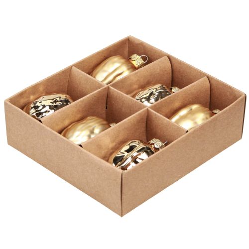 Artikel Christbaumschmuck Weihnachten Gold Walnuss 3x6cm 6 St