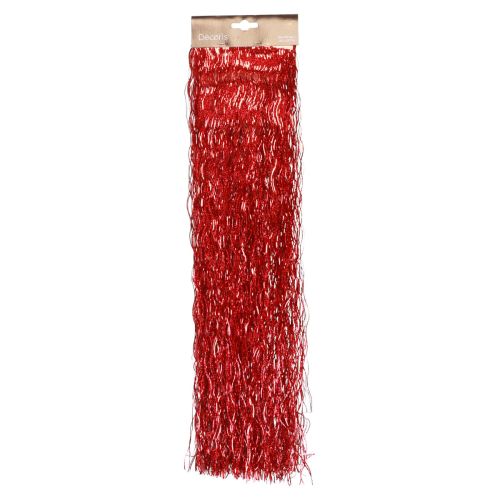 Floristik24 Christbaumschmuck Weihnachten, gewelltes Lametta Rot schimmernd 50cm