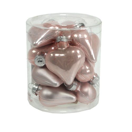 Artikel Mini Glasherzen Rosa 4cm 12 St