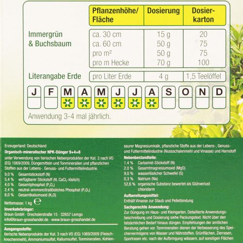 Artikel Chrysal Dünger Immergrüne & Buchsbaum Dünger 1kg