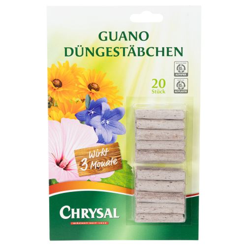Chrysal Guano Düngestäbchen Einfache Anwendung Gleichmäßige Nährstoffversorgung 20St kaufen | Floristik24.de