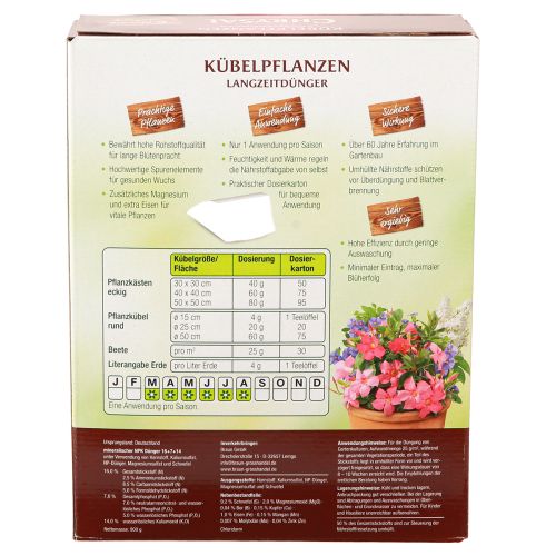 Artikel Chrysal Kübelpflanzen Langzeitdünger Mineraldünger 900g