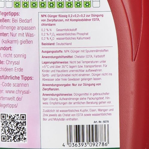 Chrysal Orchideen Vitalkur Orchideendünger 1200ml | Floristik24.de
