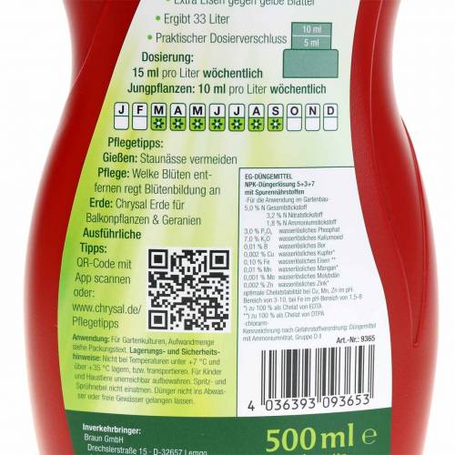 Artikel Chrysal Surfinia Blumendünger 500ml