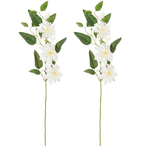 Künstlicher Clematis Zweig mit Blüten für elegante und pflegeleichte Dekoration 81cm 2St | Floristik24.de