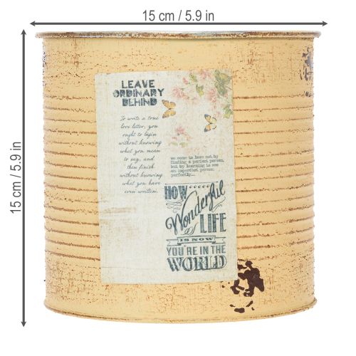 Deko Dose Apricot Pflanztopf Metall Sommerdeko Ø15,5cm H15cm | Floristik24.de