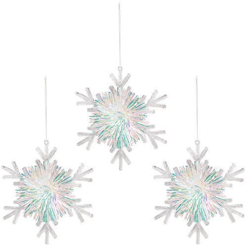 Artikel Deko Eiskristall Schneeflocke zum Aufhängen Ø15cm 3St