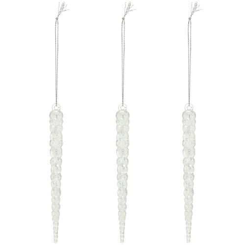 Artikel Deko Eiszapfen zum Hängen Winter Klar Glitter 14cm 4St