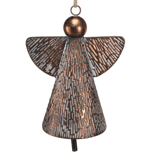 Artikel Deko Engel Metall Glocke Bronze Weiß Natur 21x13,5x24cm