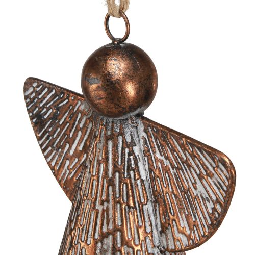 Artikel Deko Engel Metall Glocke Bronze Weiß Natur 21x13,5x24cm