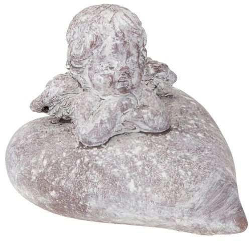 Artikel Deko Engel auf Herz Figur aus Steinguss 15×13,5×12cm