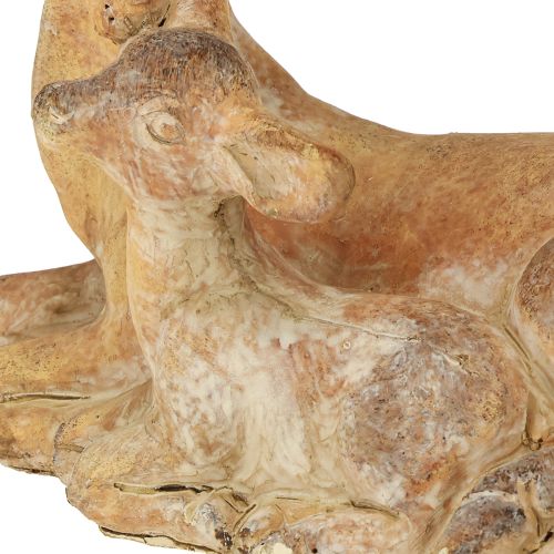 Artikel Deko Figur Reh mit Kitz Steinguss Braun Weiß 20×11×17cm