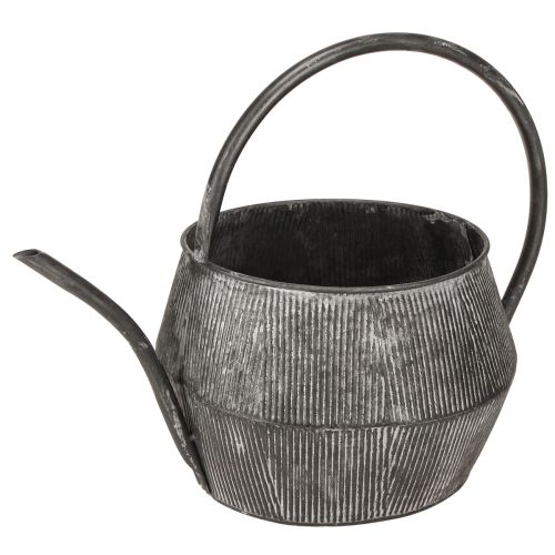 Floristik24 Deko Gießkanne Metall Teekanne Schwarz 39×25×30,5cm