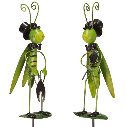 Artikel Deko Grashüpfer am Stab Gartendeko Metall Sortiert 77cm 2St