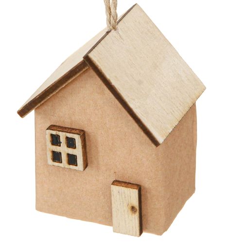 Artikel Deko Häuschen Christbaumschmuck Rotbraun Natur 6cm 9 St