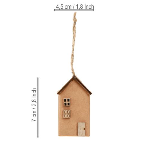 Artikel Deko Häuschen Christbaumschmuck Rotbraun Natur 6cm 9 St