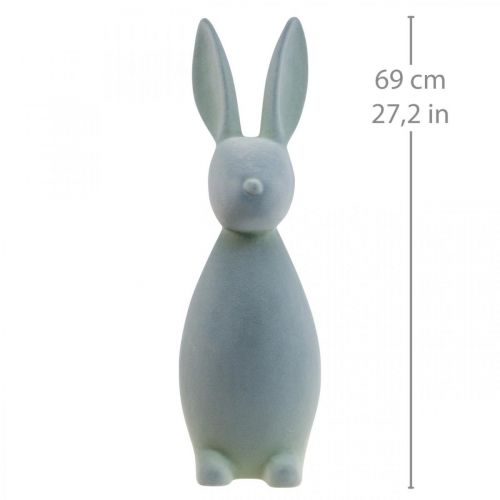 Floristik24 Deko Hase Deko-Osterhase Beflockt Graugrün H69cm