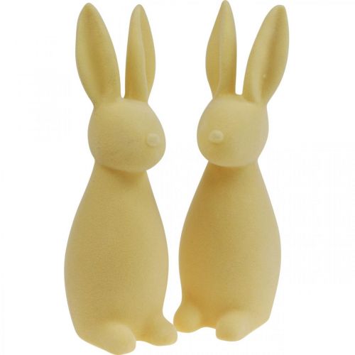 Artikel Deko Hase Deko-Osterhase – 2. Wahl – Beflockt Hellgelb H29,5cm 2 St