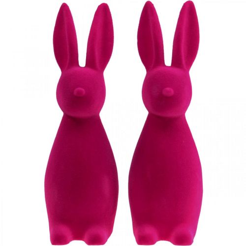 Artikel Deko Hase Deko-Osterhase Beflockt Pink H29,5cm 2 St