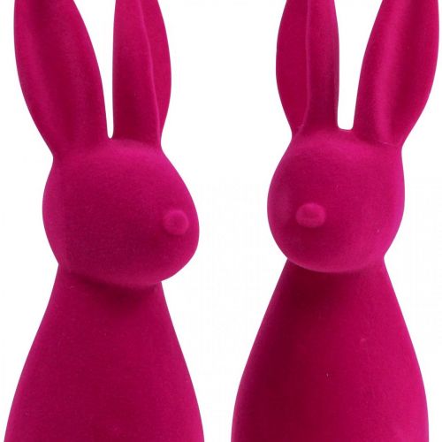 Artikel Deko Hase Deko-Osterhase Beflockt Pink H29,5cm 2 St