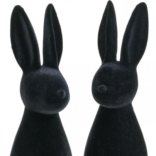 Artikel Deko Hase Schwarz Deko-Osterhase Beflockt H29,5cm 2 St