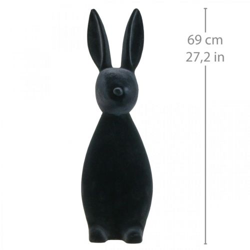 Artikel Deko Hase Schwarz Deko-Osterhase Beflockt H69cm