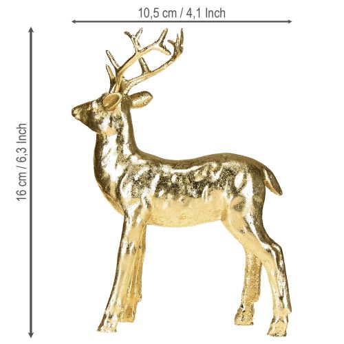 Artikel Deko Hirsch stehend Rentier Figur Gold 10,5×4,5×16cm 2 St