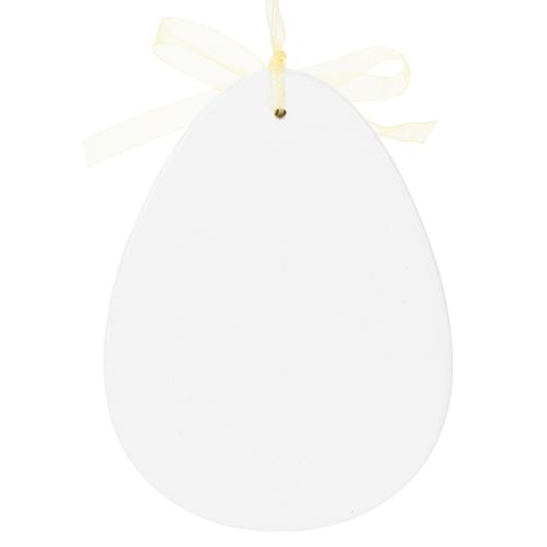 Deko-Ostereier zum Hängen Weiß, Gelb Holz Osterdeko Frühlingsdeko 6St | Floristik24.de