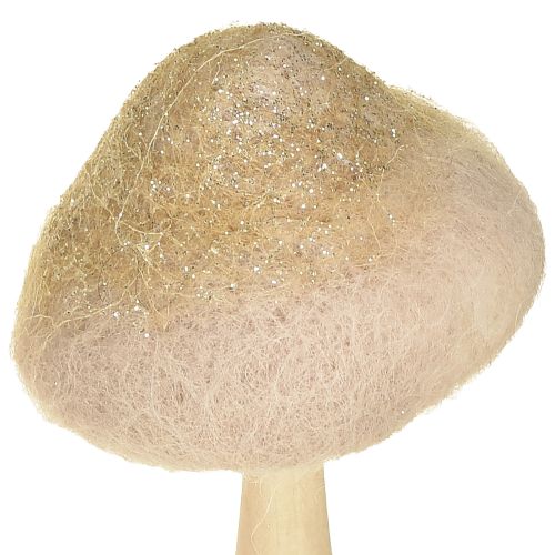 Artikel Deko Pilz Holz, Filz mit Glitter Tischdeko Advent H11cm 4St