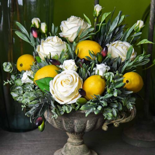 Artikel Deko-Rose Seidenblumen im Bund Creme 36cm 8 St