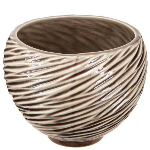 Floristik24 Deko Schale Blumentopf Keramik Beige Braun Ø15cm 2St