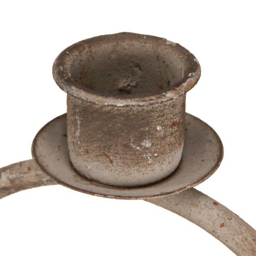 Artikel Deko Schale mit Kerzenhalter Antik Grau Rost Ø11cm H23,5cm