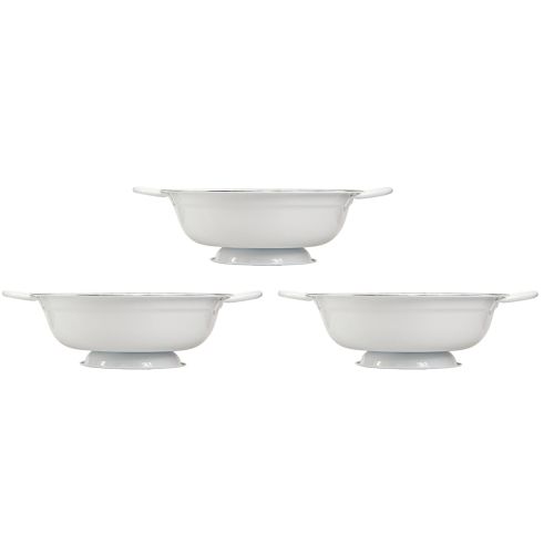 Artikel Deko Schüssel Metall in Weiß Schwarz Vintage Ø20,5cm 3St