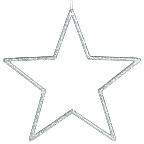 Artikel Deko Stern Silber Christbaumschmuck Glitter Ø12cm 12 St