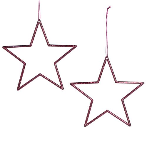 Floristik24 Deko Sterne Christbaumschmuck Berry Glitter Ø12cm 12 St