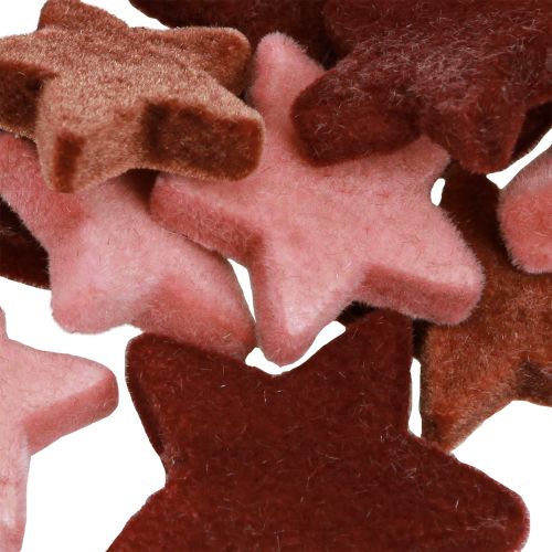 Artikel Deko Sterne beflockt Streudeko Burgund Braun Ø4/5cm 40 St