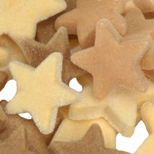 Artikel Deko Sterne beflockt Streudeko Gelb Braun Ø4/5cm 40 St