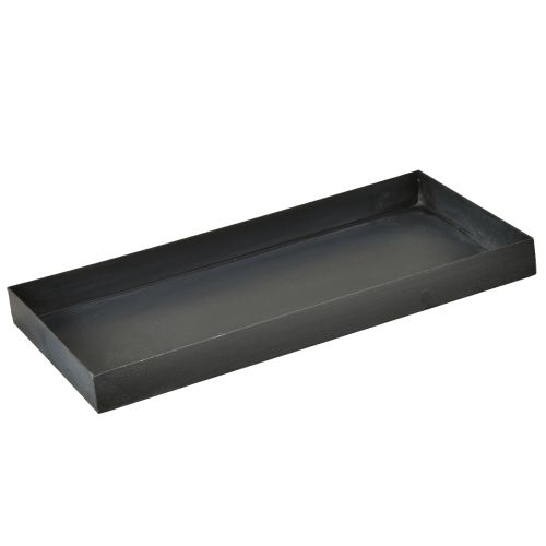 Artikel Deko Tablett Metalltablett Schwarz Grau gewaschen 30×15cm