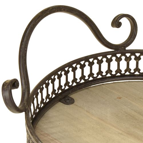 Artikel Deko Tablett oval 23cm x 17,5cm x 7,5cm Braun