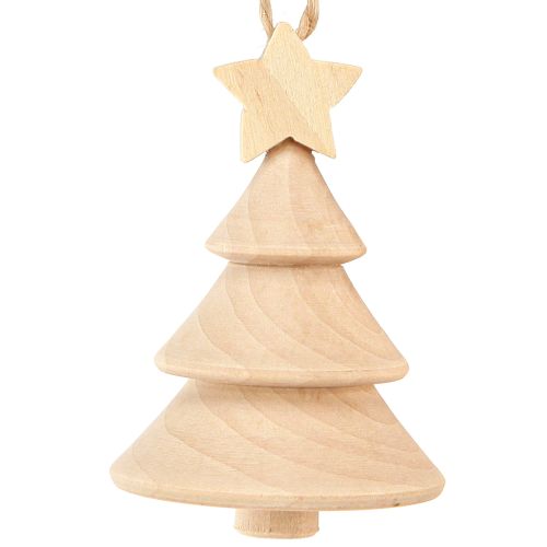 Floristik24 Deko Tannenbaum Holz Christbaumschmuck Ø5cm H7,5cm 6 St