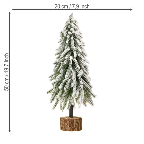 Artikel Deko Tannenbaum beschneit Sockel mit Rinde Ø20cm H50cm