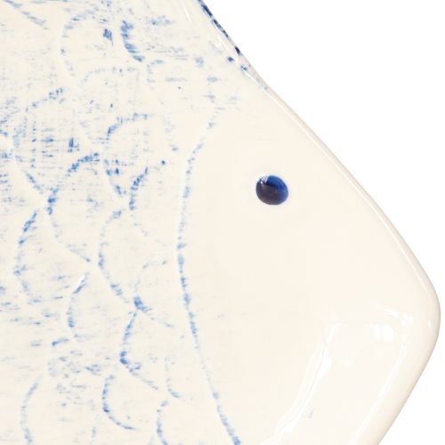 Artikel Deko Teller Fisch Keramik Tischdeko Blau Weiß 30×22cm