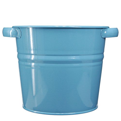 Artikel Deko Topf Blumenkübel Metall in Blau 31cmx26cmx21,5cm